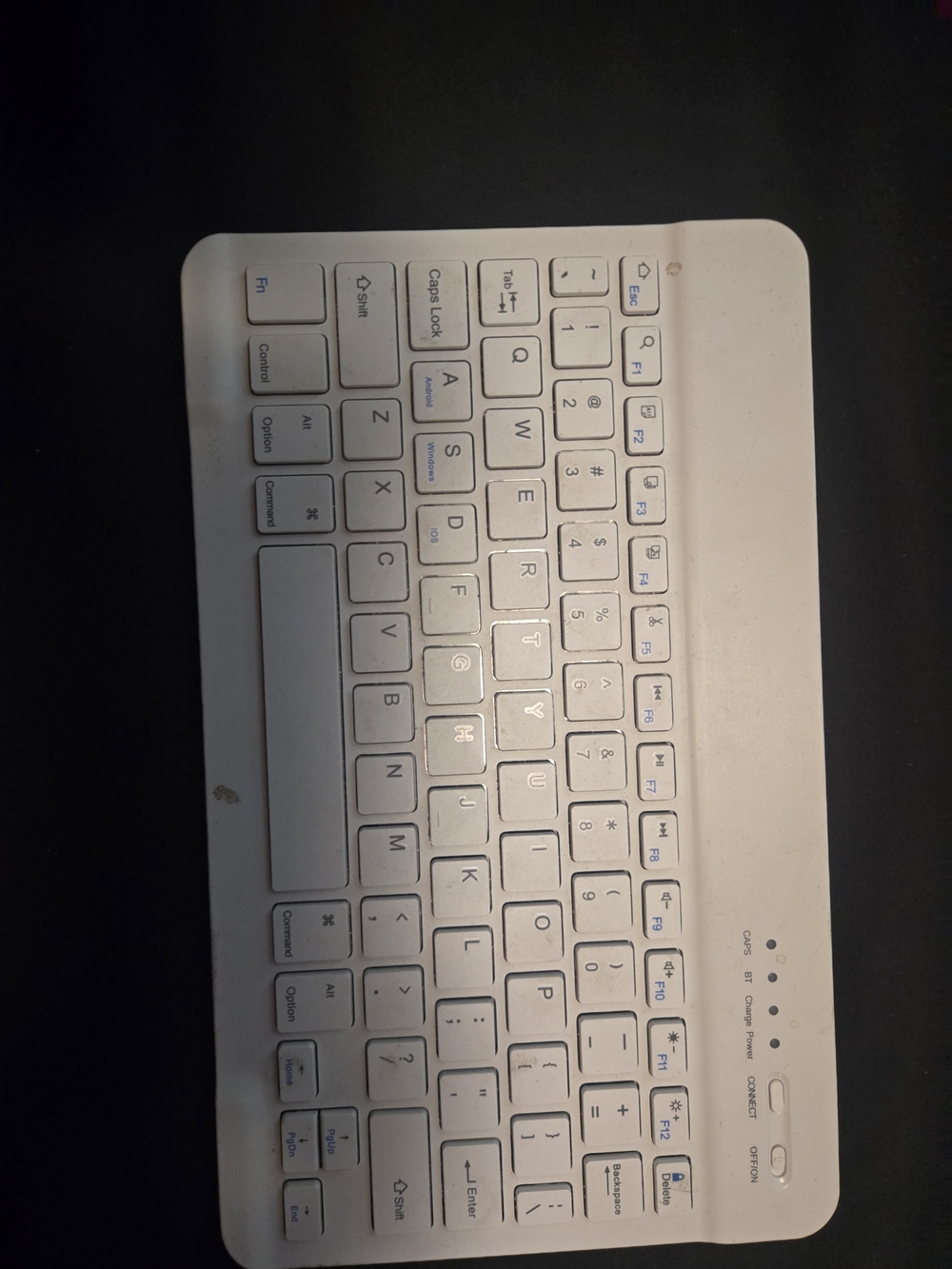 Slim White Bluetooth Wireless Keyboard